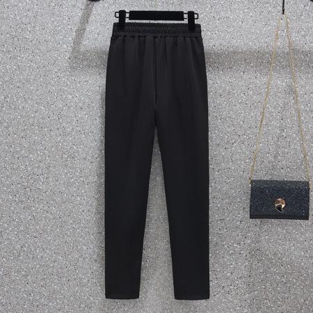 FA40176# 大码胖MM秋季新款显瘦高腰哈伦裤弹力垂感休闲长裤  服裝批發女裝批發服飾貨源