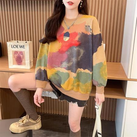 FA40234# 秋装新款华棉渐变色彩色薄款卫衣女  服裝批發女裝批發服飾貨源