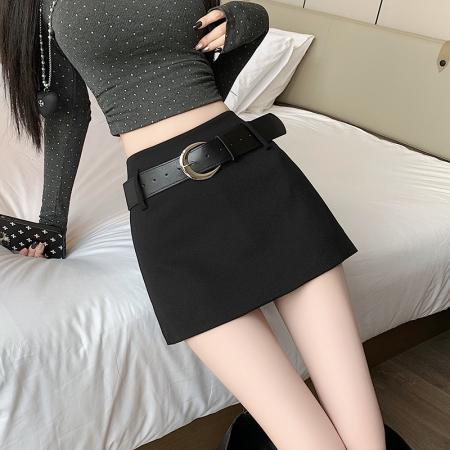 FA40313# 高腰西装半身裙短裙A字裙裤高级灰色裤裙 服裝批發女裝批發服飾貨源