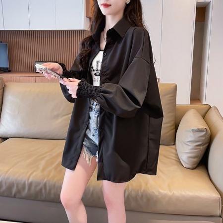 FA40444# 女衬衫轻薄款夏季大码胖mm外套 服裝批發女裝批發服飾貨源