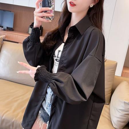 FA40444# 女衬衫轻薄款夏季大码胖mm外套 服裝批發女裝批發服飾貨源