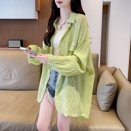 FA40445# 口袋防晒衣女衬衫大码胖mm上衣 服裝批發女裝批發服飾貨源