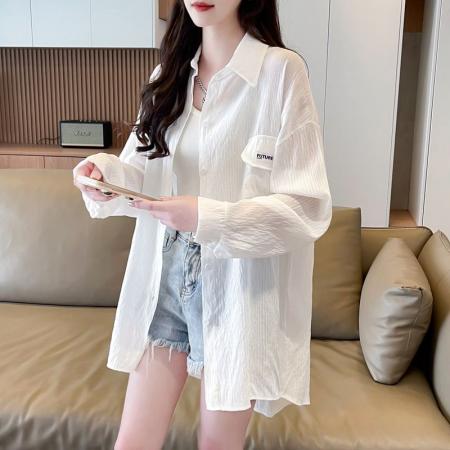 FA40445# 口袋防晒衣女衬衫大码胖mm上衣 服裝批發女裝批發服飾貨源