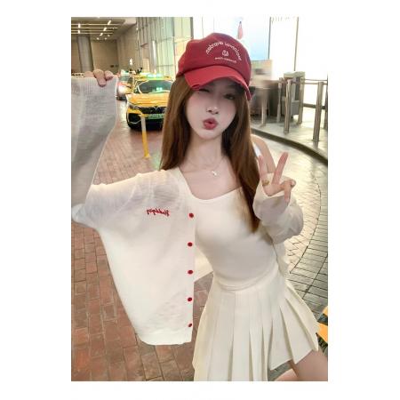 FA40510# 雪花棉 薄款防晒针织开衫女夏外搭罩衫 服裝批發女裝批發服飾貨源