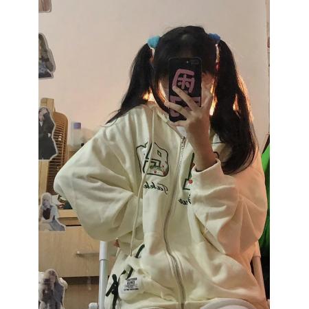 FA40511# 大鱼鳞2双层帽 开衫卫衣早秋新款潮牌百搭外套 服裝批發女裝批發服飾貨源