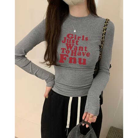 FA40540# 薄款长袖T恤韩版百搭内搭小个子打底衫上衣潮流百搭 服裝批發女裝批發服飾貨源