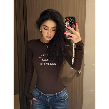 FA40541# 韩版百搭内搭设计感小个子打底衫上衣学生款 服裝批發女裝批發服飾貨源