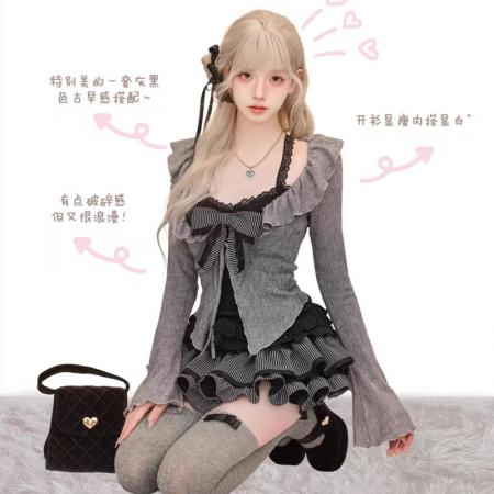 YF5902# 图片色精品收腹高腰A字褶折二色拼接排扣条纹蕾丝边设计短裙 服裝批發女裝批發服飾貨源