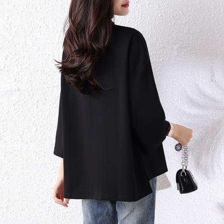 FA40594# 秋装新款时尚气质大码女装T恤显瘦遮肉减龄胖妹妹上衣 服裝批發女裝批發服飾貨源