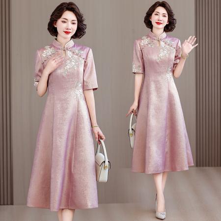 FA40725# 高贵气质刺绣喜婚宴礼服春季新款喜装结婚高端旗袍 服裝批發女裝批發服飾貨源