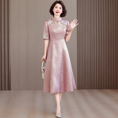 FA40725# 高贵气质刺绣喜婚宴礼服春季新款喜装结婚高端旗袍 服裝批發女裝批發服飾貨源