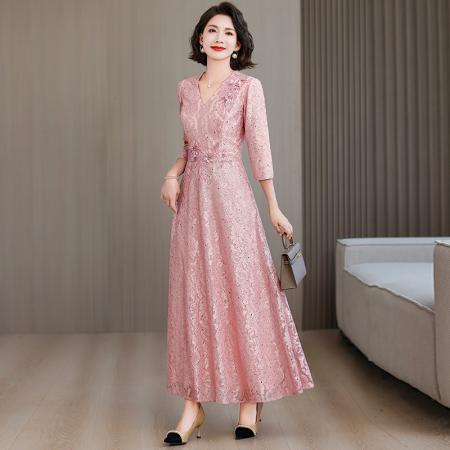 FA40729# 喜新款礼服结婚婚宴年轻气质显瘦生日宴会连衣裙长款 服裝批發女裝批發服飾貨源