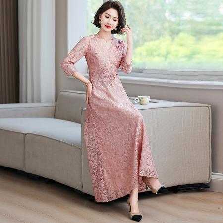 FA40729# 喜新款礼服结婚婚宴年轻气质显瘦生日宴会连衣裙长款 服裝批發女裝批發服飾貨源