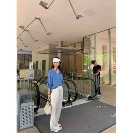 FA40812# 花花媛夏日封神衬衫老钱风亚麻立领衬衫女夏宽松气质薄款上衣 服裝批發女裝批發服飾貨源