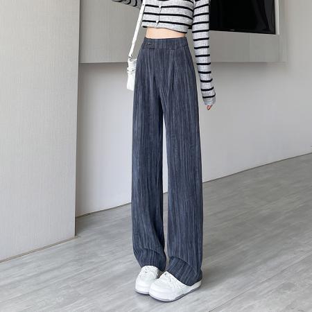 FA40835# 灰色香蕉裤女春秋季冬款卫裤休闲加厚镰刀裤垂感直筒阔腿裤 服裝批發女裝批發服飾貨源