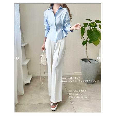 FA40852# 蓝色翻领不规则女高档衬衣OL白领上衣 服裝批發女裝批發服飾貨源