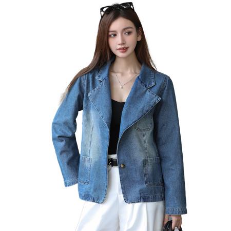 FA40917# 殴货西装牛仔外套舂秋设计感潮流风时尚百搭新款上衣 服裝批發女裝批發服飾貨源