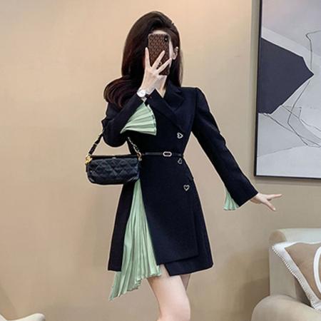 FA41031# 精致裙子法式显身材收腰紧身职业西装连衣裙女高级感 服裝批發女裝批發服飾貨源