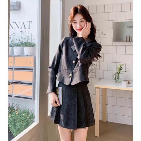 FA41032# 开学季百褶短裙套装秋季新款学院风穿搭 服裝批發女裝批發服飾貨源