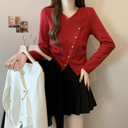 FA41088# 秋装新款胖mm大码女优雅百搭减龄不对称T恤上衣 服裝批發女裝批發服飾貨源