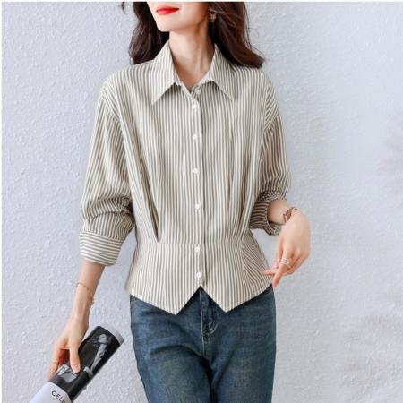 FA41091# 秋季新款法式衬衫上衣通勤高级感爆款收腰职场女装 服裝批發女裝批發服飾貨源