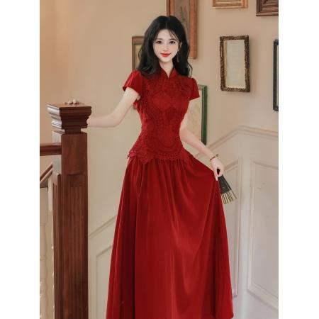 FA41104# 语希婚嫁旗袍连衣裙回门可穿 服裝批發女裝批發服飾貨源