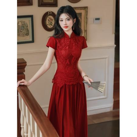 FA41104# 语希婚嫁旗袍连衣裙回门可穿 服裝批發女裝批發服飾貨源