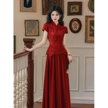 FA41104# 语希婚嫁旗袍连衣裙回门可穿 服裝批發女裝批發服飾貨源