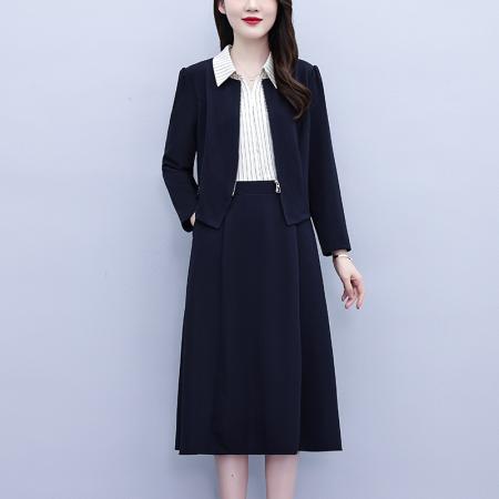 FA41207# 假两件法式时尚连衣裙秋季新款长袖洋气显瘦气质裙子 服裝批發女裝批發服飾貨源