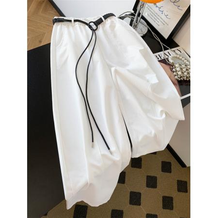 FA41265# 老钱风白色弯刀气球裤高级时髦阔腿长裤子女秋季外穿 服裝批發女裝批發服飾貨源