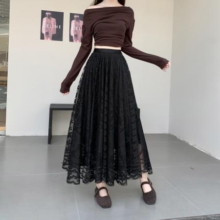 FA41349# 模特秋冬叠穿蕾丝半身裙内搭半身裙日常外穿法式蕾丝裙子 服裝批發女裝批發服飾貨源