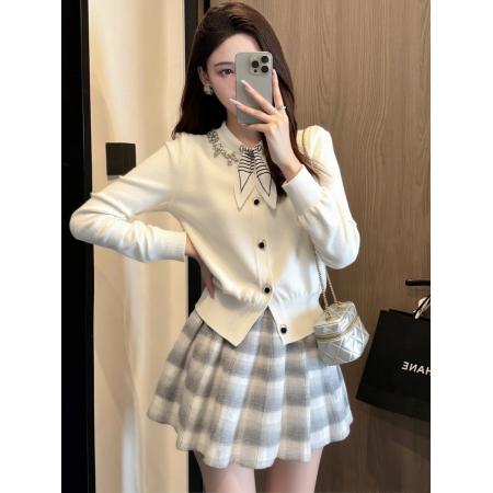 FA41378# 圆领开衫设计感重工针织衫长袖外穿女装上衣新款 服裝批發女裝批發服飾貨源