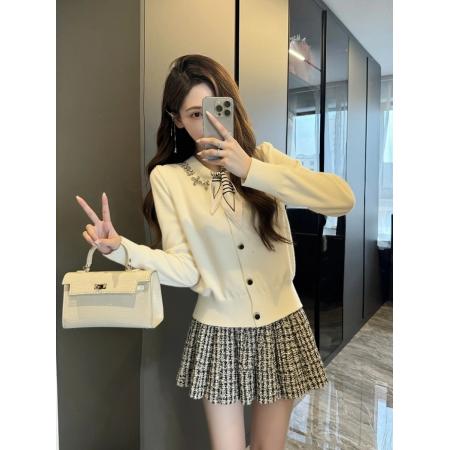 FA41378# 圆领开衫设计感重工针织衫长袖外穿女装上衣新款 服裝批發女裝批發服飾貨源