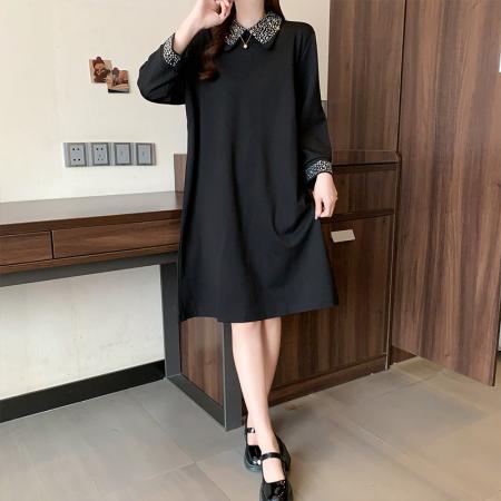 FA41391# 秋季新款大码女装韩版时尚重工烫钻气质百搭显瘦连衣裙 服裝批發女裝批發服飾貨源