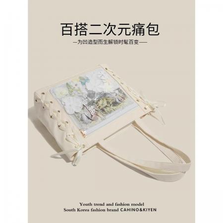 FA41473# 丝带少女大食量痛包二次元玩偶谷子大容量单肩托特包  女包批发包包批发
