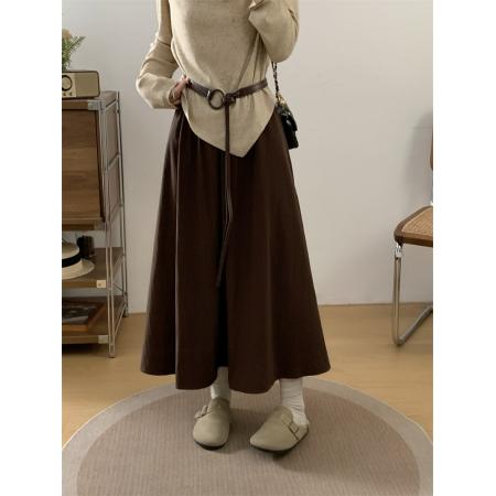 FA41534# 大码森谷小城禅意风显瘦荡领小衫+半身裙套装 服裝批發女裝批發服飾貨源