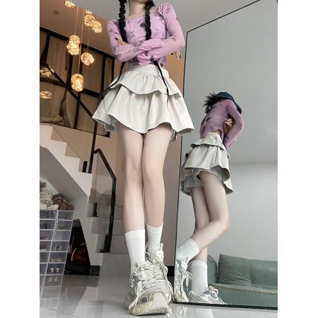 FA41603# 性感辣妹皮半身裙女秋冬韩版新款高腰显瘦蓬蓬短裙蛋糕裙子 服裝批發女裝批發服飾貨源