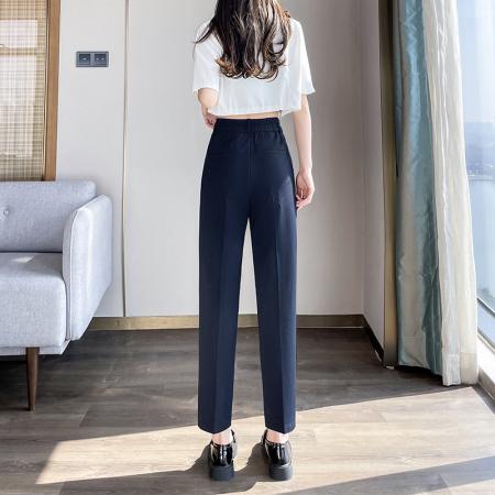 FA41731# 新款黑色西装裤女哈伦小个子九分工作裤职业烟管西裤 服裝批發女裝批發服飾貨源