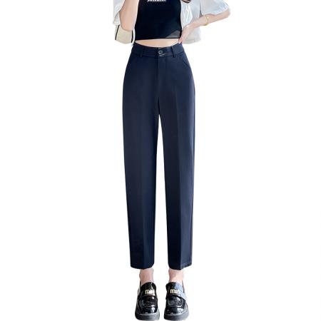 FA41731# 新款黑色西装裤女哈伦小个子九分工作裤职业烟管西裤 服裝批發女裝批發服飾貨源