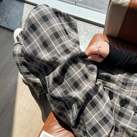 FA41969# 秋冬新款复古格子阔腿裤女韩系休闲裤宽松慵懒显瘦格纹拖地裤子 服裝批發女裝批發服飾貨源