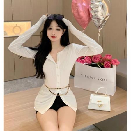 FA42019# 辣妹女秋冬季新款修身针织开衫茶艺显身材内搭长袖上衣 服裝批發女裝批發服飾貨源