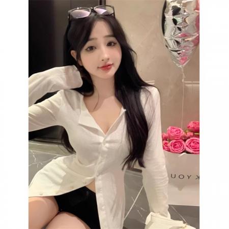 FA42019# 辣妹女秋冬季新款修身针织开衫茶艺显身材内搭长袖上衣 服裝批發女裝批發服飾貨源