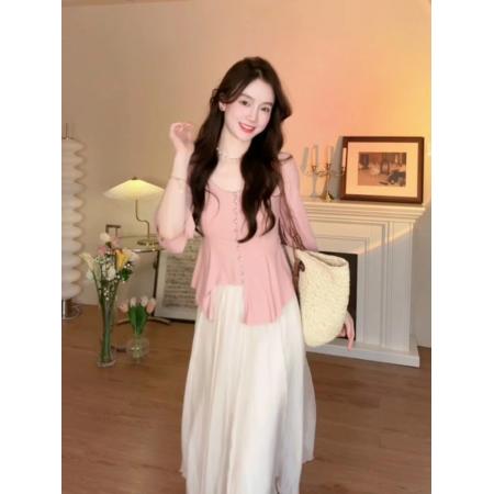 FA42024# 新中式复古禅意小衫女春秋季掐腰设计感温柔显瘦上衣女 服裝批發女裝批發服飾貨源