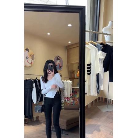 FA42025# 不规则开叉打底衫女内搭时尚洋气玫粉色新款秋季修身上衣 服裝批發女裝批發服飾貨源