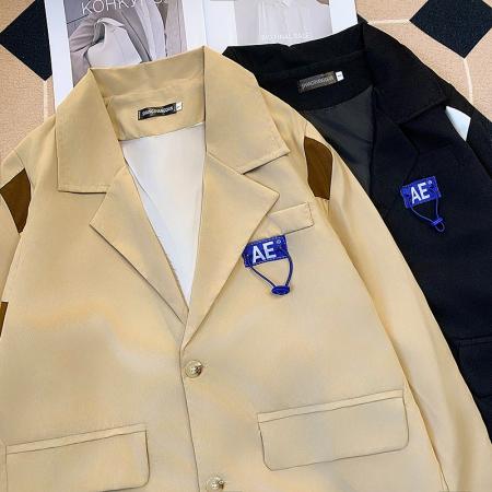 FA42106# 设计感情侣款小众西装外套潮牌痞帅宽松冷淡风西服高级感炸街上衣