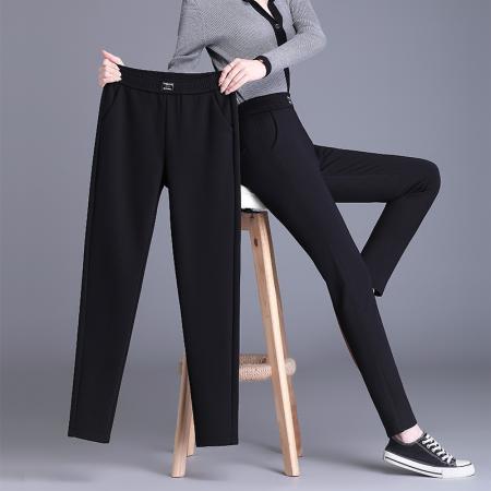 FA42180# 简约打底裤女外穿春秋季长裤黑色弹力高腰小脚裤