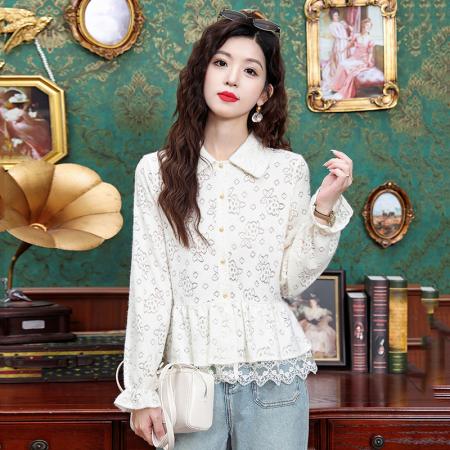 FA42195# 秋季新款新中式国风百搭洋气气质显瘦上衣设计感小众潮流