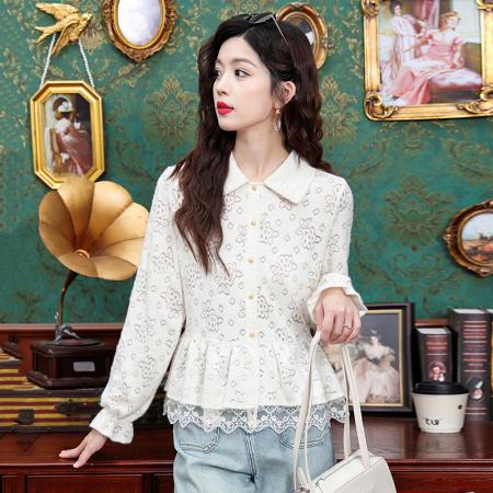 FA42195# 秋季新款新中式国风百搭洋气气质显瘦上衣设计感小众潮流