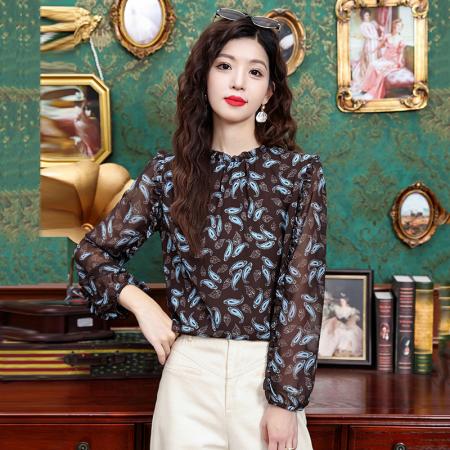 FA42196# 秋季新款上衣时尚洋气减龄显瘦衬衫女