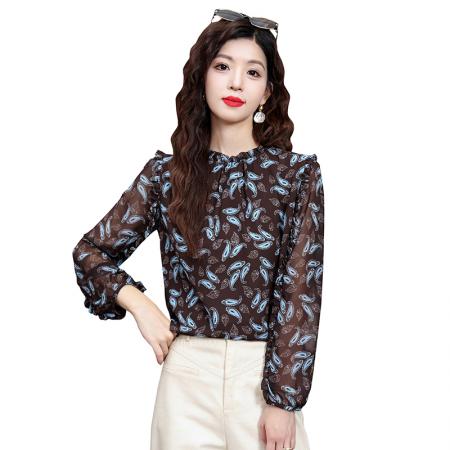 FA42196# 秋季新款上衣时尚洋气减龄显瘦衬衫女